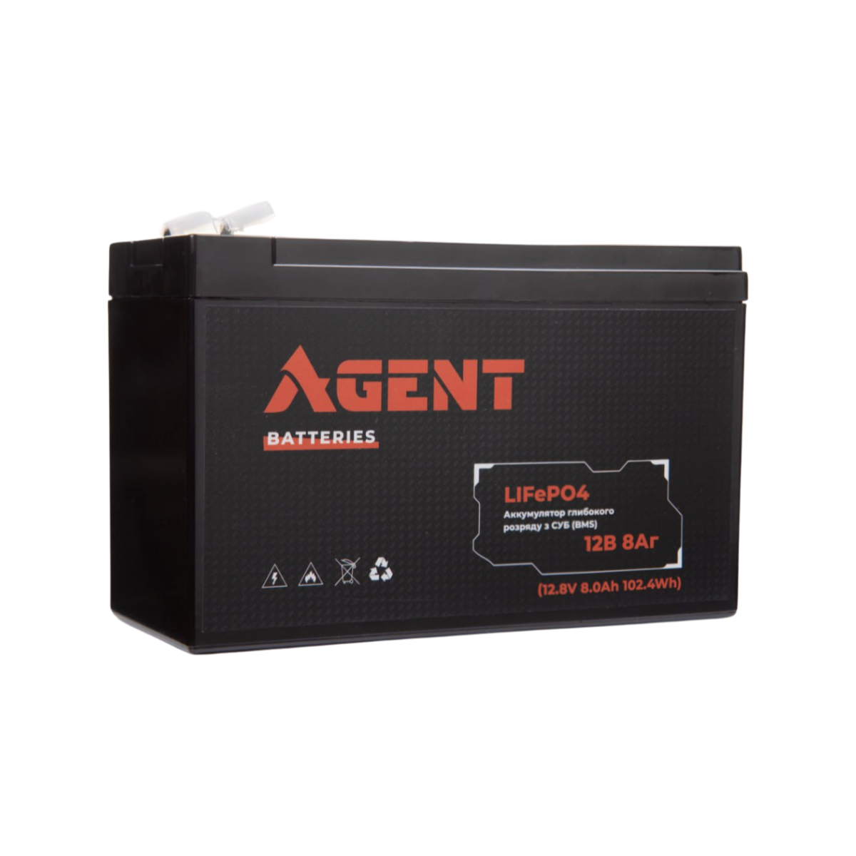 Акумулятор глибокого розряду AGENT LiFePO4 12V 8Ah