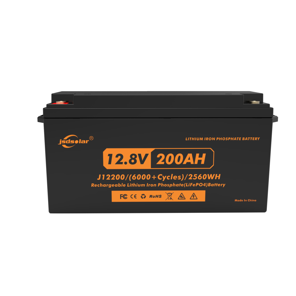 High Capacity LiFePO4 Battery JSDSOLAR 12V 200Ah